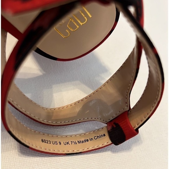 CAbi Red Siren Leopard Print Block Heel Sandals Size 9 - Picture 4 of 5